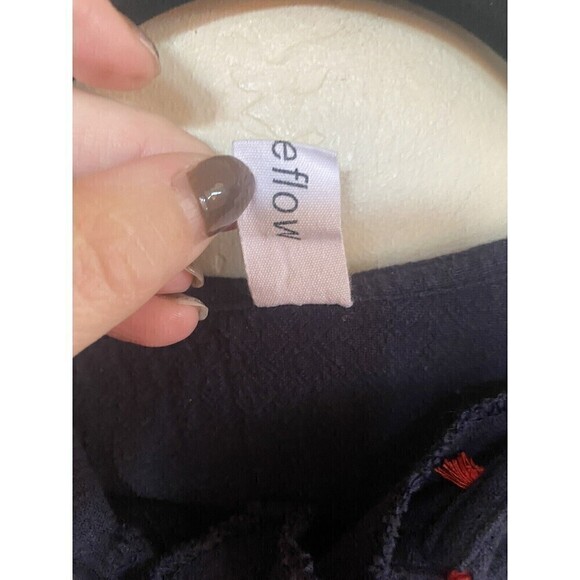 Shineflow cotton embroidered dress navy blue One Size - Picture 5 of 6